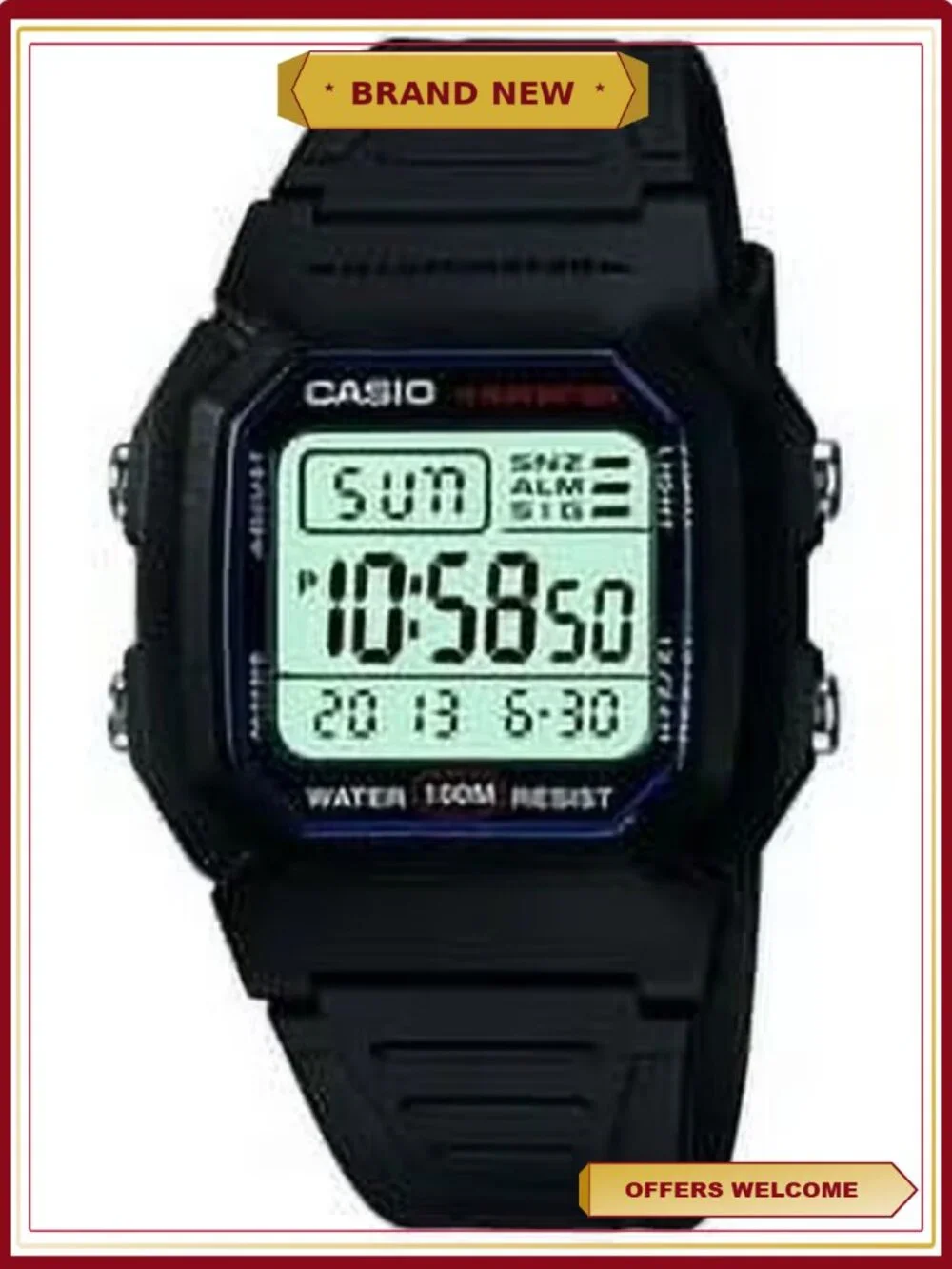 Casio Men's Classic Digital Sport Watch Resin Band W800H-1AV